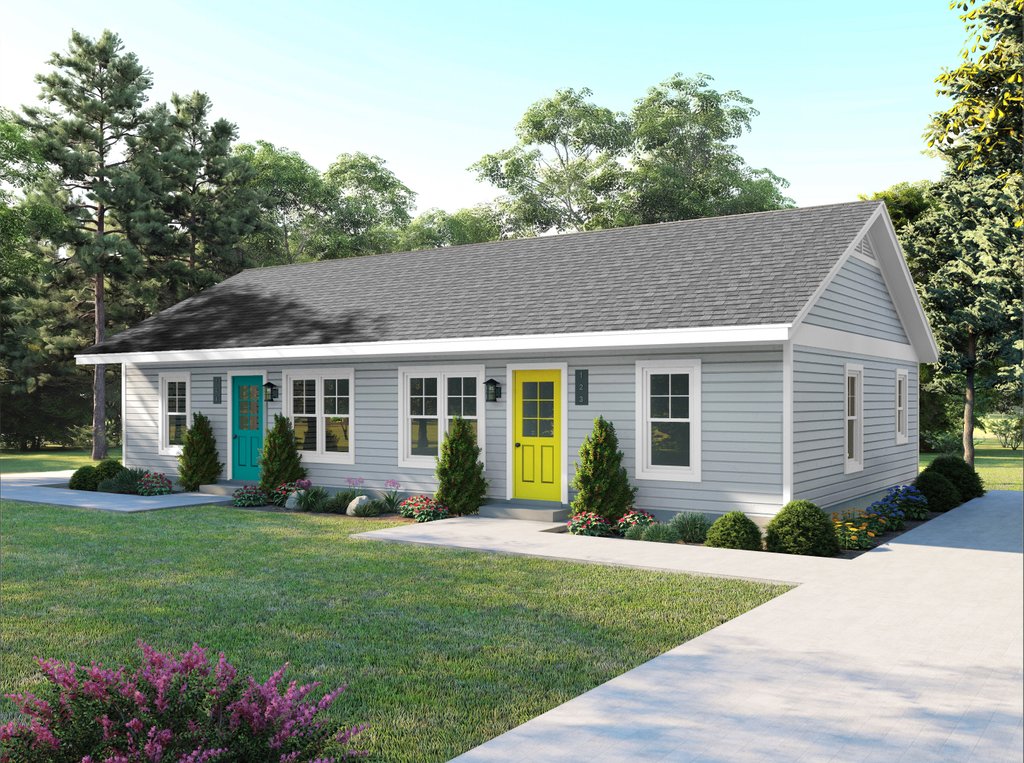 Exterior - Front Elevation 2 for Country House Plan #932-1424 - 2 bed, 2 bath