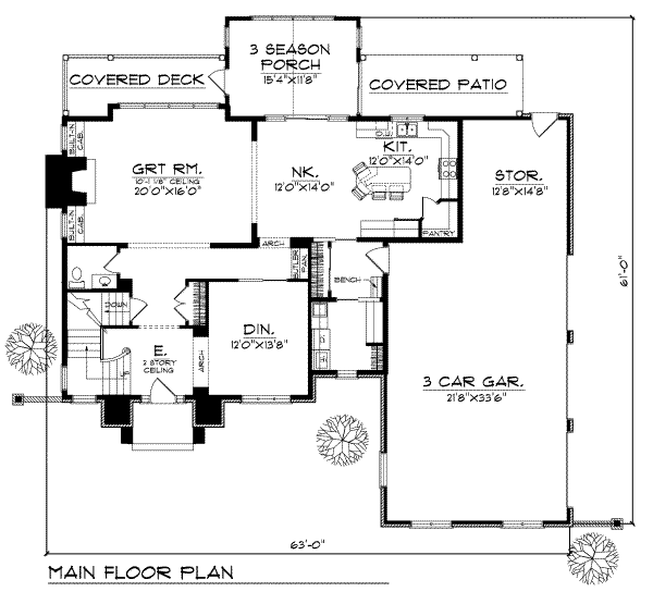 Architectural House Design - Traditional Floor Plan - Main Floor Plan #70-440