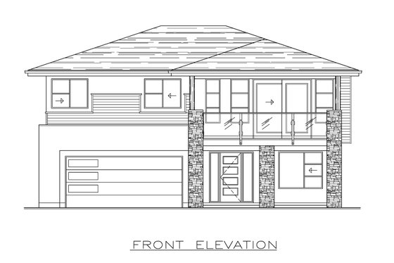 Exterior - Front Elevation 3 for Contemporary House Plan #1100-37 - 4 bed, 2 bath