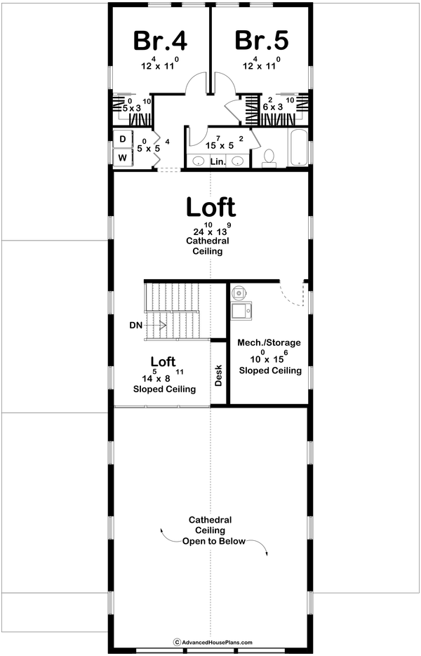 Architectural House Design - Barndominium Floor Plan - Upper Floor Plan #455-723