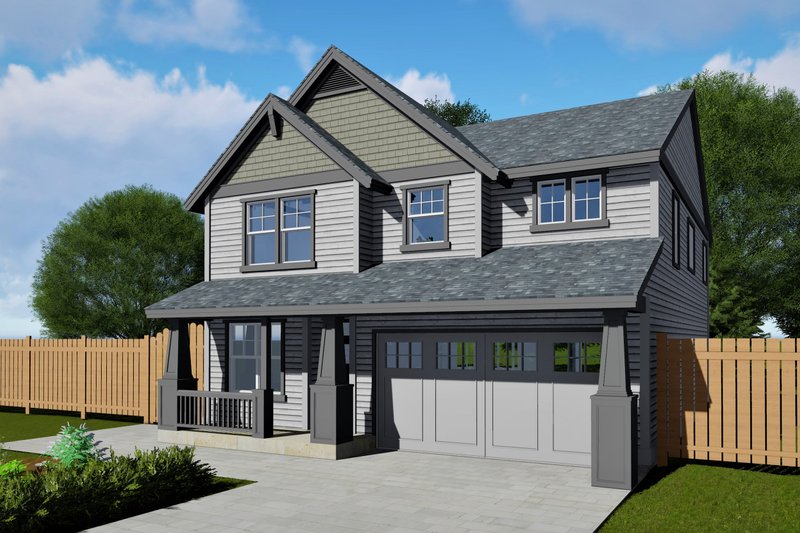 House Blueprint - Craftsman Exterior - Front Elevation Plan #53-572