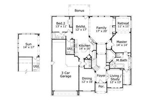 Floor Plan - Main Floor for Traditional House Plan #411-391 - 4 bed, 4.5 bath
