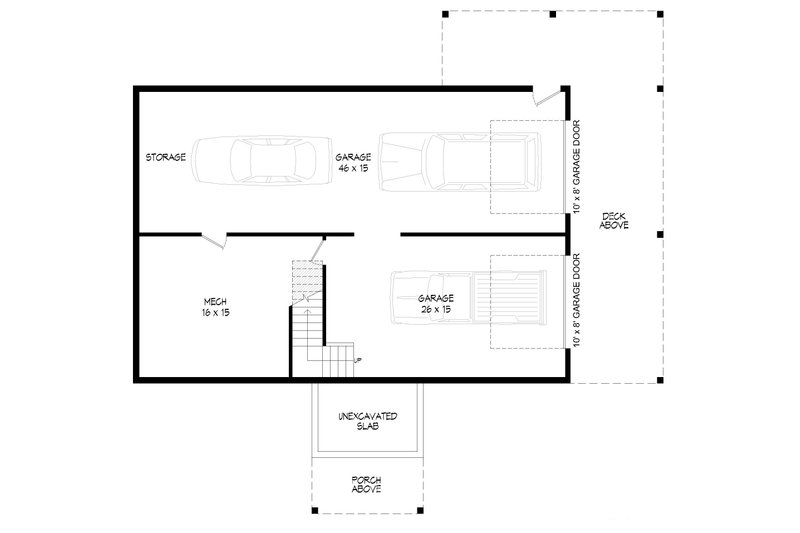 Home Plan - Floor Plan - Lower Floor for Southern House Plan #932-839 - 3 bed, 2 bath