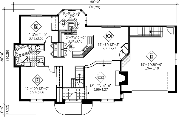 Dream House Plan - Ranch Floor Plan - Main Floor Plan #25-1096