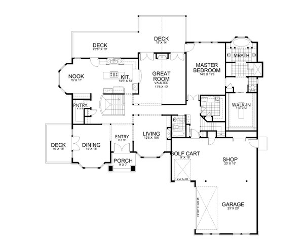 Home Plan - European Floor Plan - Main Floor Plan #112-227