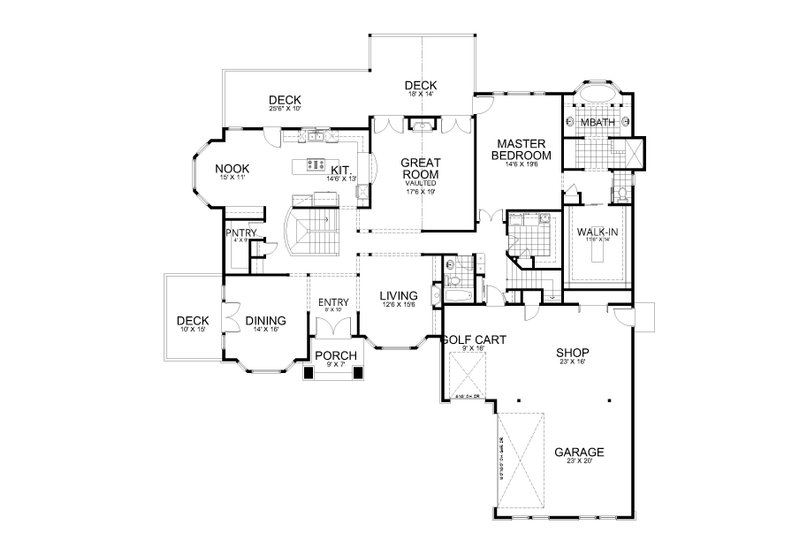 Home Plan - Floor Plan - Main Floor for European House Plan #112-227 - 5 bed, 5.5 bath