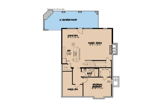 Floor Plan - Lower Floor for Cabin House Plan #923-25 - 3 bed, 4.5 bath