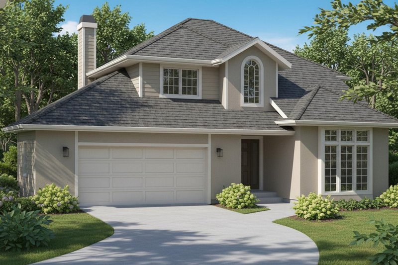 House Blueprint - Traditional Exterior - Front Elevation Plan #90-203