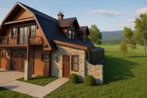 Barndominium Exterior - Front Elevation Plan #921-29