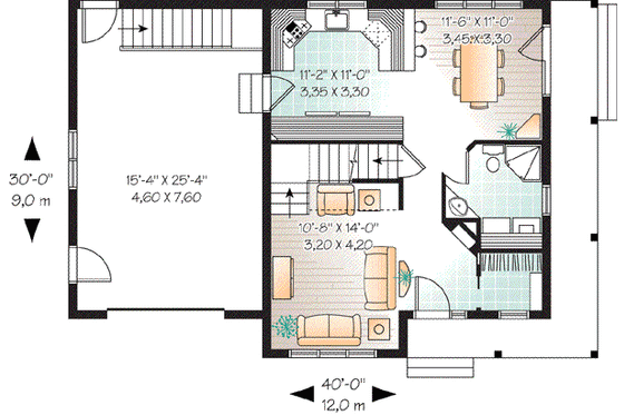 Floor Plan - Main Floor for Country House Plan #23-626 - 3 bed, 2 bath