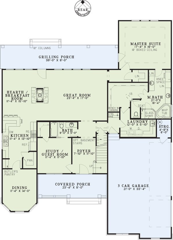 Craftsman Floor Plan - Main Floor Plan #17-2153
