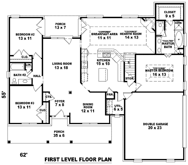 Southern Floor Plan - Main Floor Plan #81-1028