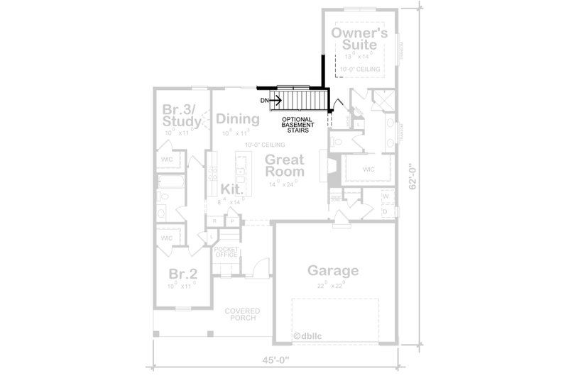 Home Plan - Floor Plan - Other Floor for Farmhouse House Plan #20-2393 - 3 bed, 2 bath