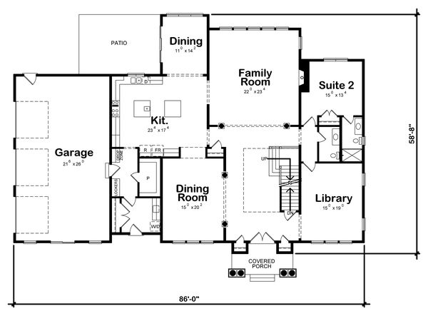Classical Floor Plan - Main Floor Plan #20-2385