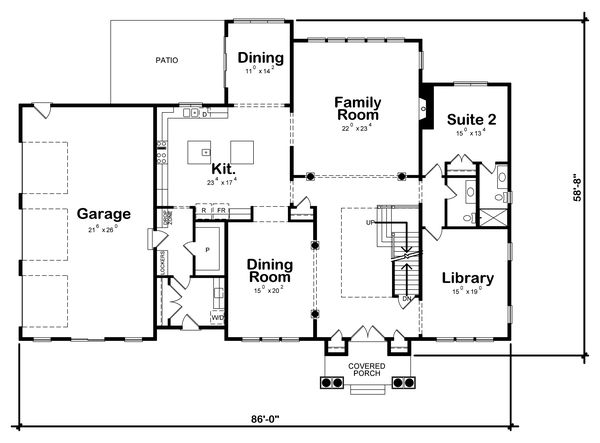 Home Plan - Classical Floor Plan - Main Floor Plan #20-2385