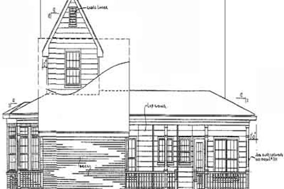 Exterior - Rear Elevation for Country House Plan #14-201 - 4 bed, 3.5 bath