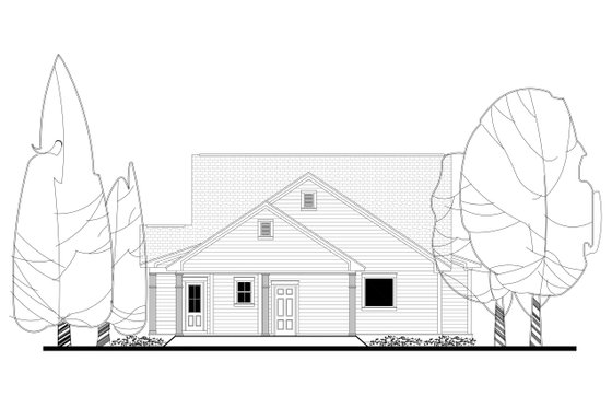 Exterior - Rear Elevation for Traditional House Plan #430-146 - 4 bed, 2.5 bath
