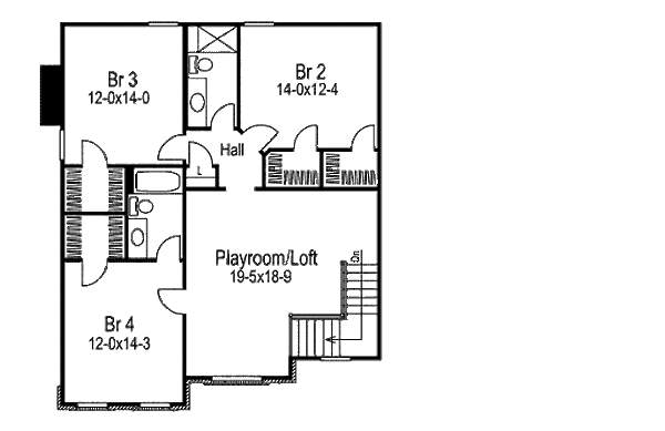 Home Plan - Traditional Floor Plan - Upper Floor Plan #57-275