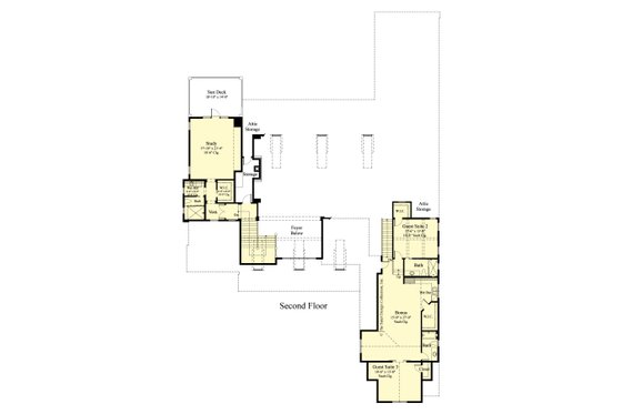 Floor Plan - Upper Floor for Southern House Plan #930-534 - 4 bed, 5.5 bath
