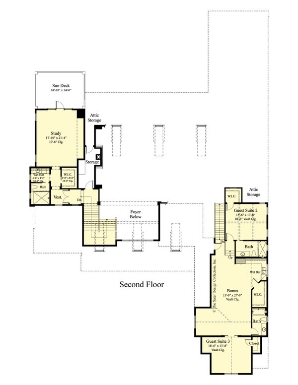 Southern Floor Plan - Upper Floor Plan #930-534