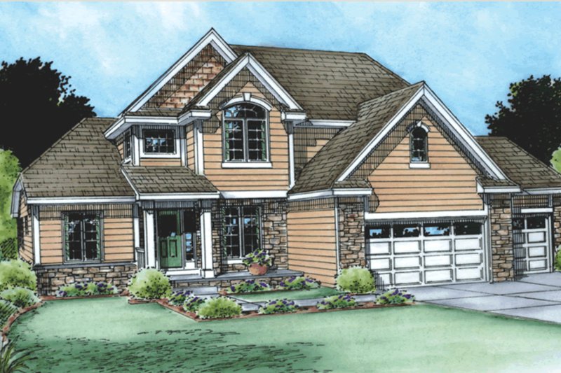 Dream House Plan - Exterior - Front Elevation for Traditional House Plan #20-1763 - 4 bed, 3 bath