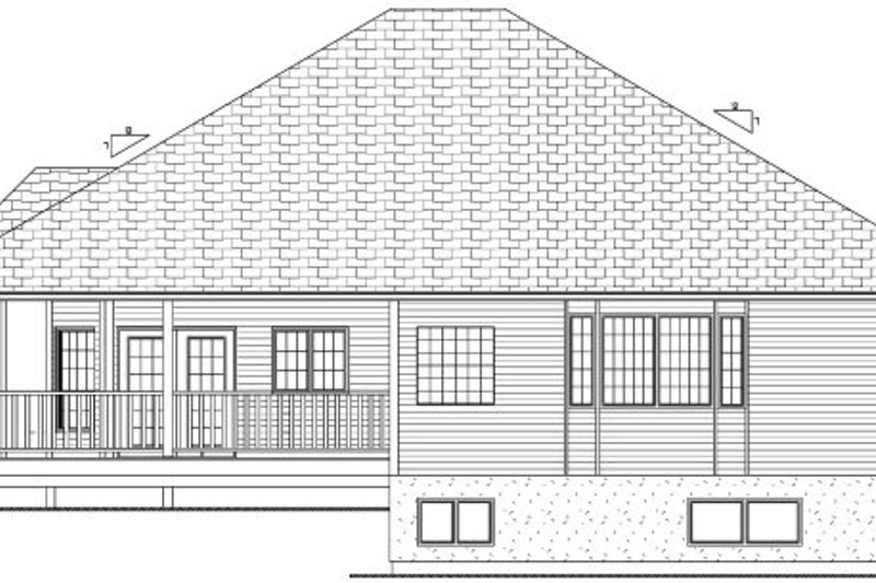 Home Plan - Exterior - Rear Elevation for Craftsman House Plan #126-224 - 3 bed, 2 bath