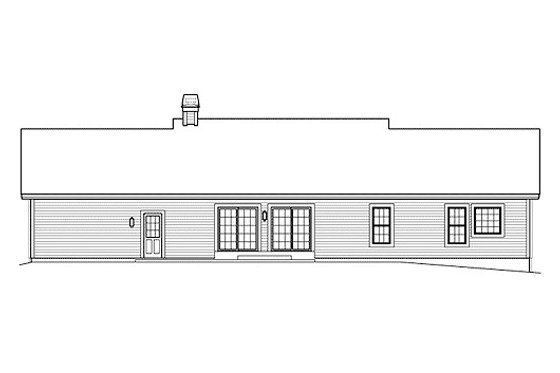 Exterior - Rear Elevation for Traditional House Plan #57-393 - 3 bed, 2 bath