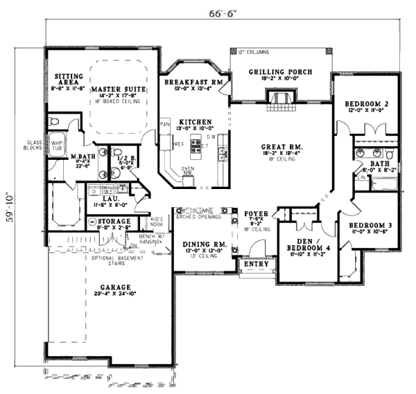 Architectural House Design - European Floor Plan - Main Floor Plan #17-2280