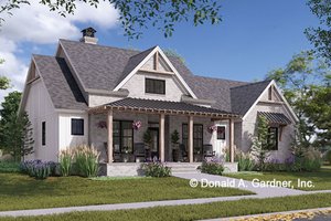 House Blueprint - Farmhouse Exterior - Front Elevation Plan #929-1200