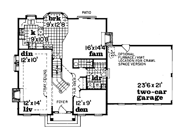 Colonial Floor Plan - Main Floor Plan #47-284