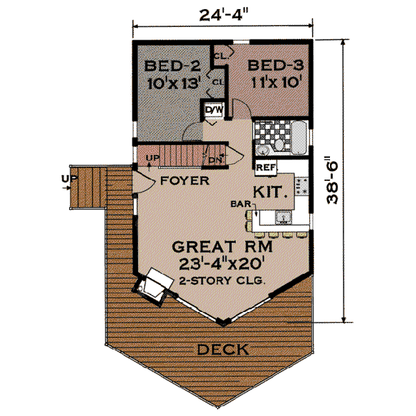 Dream House Plan - Cabin Floor Plan - Main Floor Plan #3-107