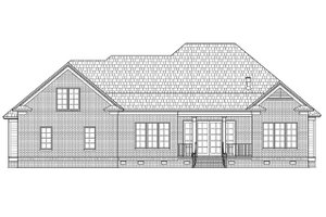 Exterior - Rear Elevation for Ranch House Plan #1054-25 - 3 bed, 2.5 bath