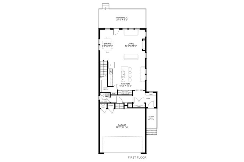 Dream House Plan - Floor Plan - Main Floor for Modern House Plan #1085-4 - 3 bed, 2.5 bath