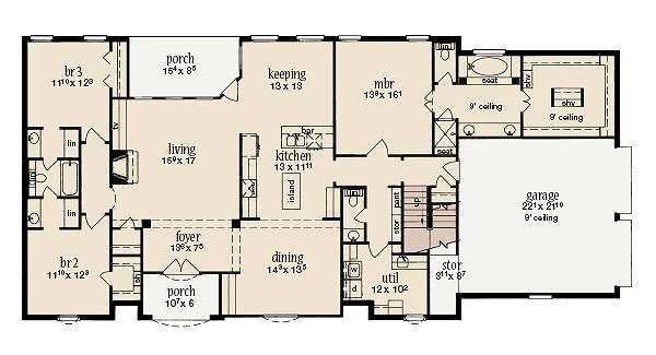 Dream House Plan - European Floor Plan - Main Floor Plan #36-462