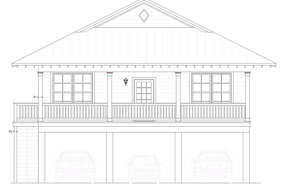 Exterior - Other Elevation 2 for Beach House Plan #932-907 - 3 bed, 2 bath
