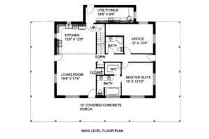 Floor Plan - Main Floor for Bungalow House Plan #117-611 - 3 bed, 3 bath