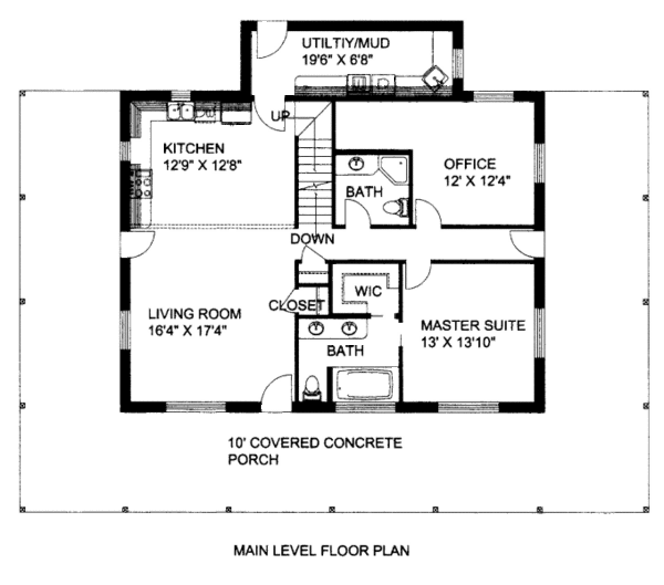 Bungalow Floor Plan - Main Floor Plan #117-611