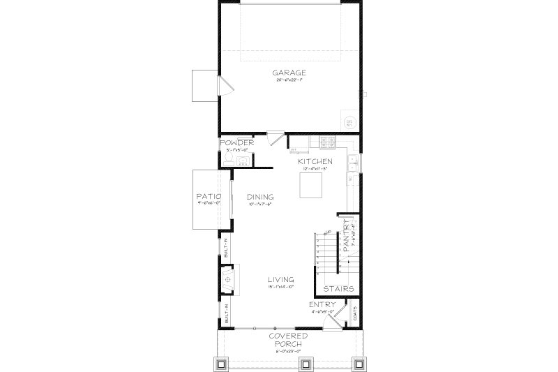Architectural House Design - Floor Plan - Main Floor for Craftsman House Plan #895-149 - 3 bed, 2.5 bath