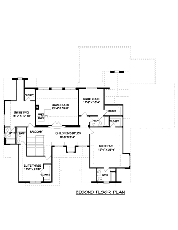Tudor Floor Plan - Upper Floor Plan #413-862