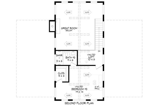 Floor Plan - Upper Floor 3 for Barndominium House Plan #932-1134 - 4 bed, 3 bath