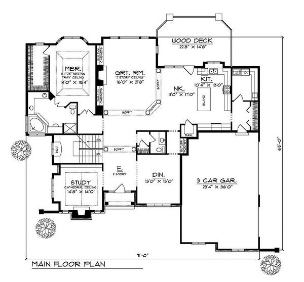 Dream House Plan - European Floor Plan - Main Floor Plan #70-546