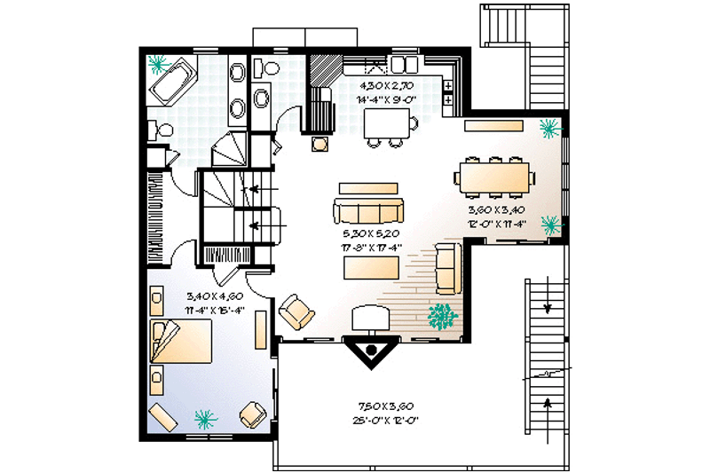 Architectural House Design - Floor Plan - Upper Floor for Traditional House Plan #23-2142 - 5 bed, 3.5 bath