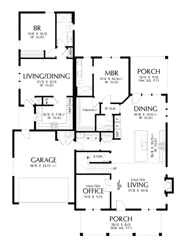 Dream House Plan - Farmhouse Floor Plan - Main Floor Plan #48-1108