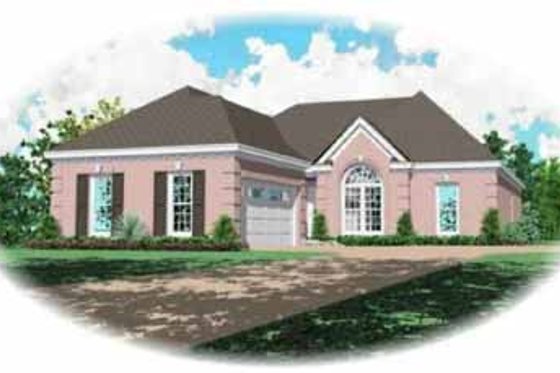 Exterior - Front Elevation for Colonial House Plan #81-296 - 4 bed, 2 bath