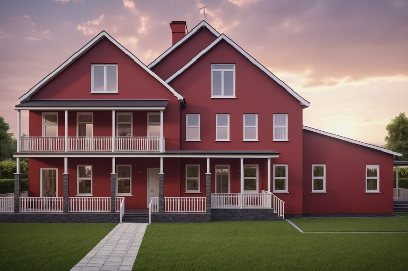 House Blueprint - Farmhouse Exterior - Front Elevation Plan #542-10