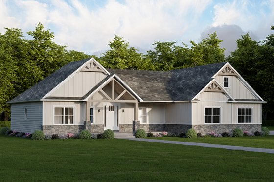 Exterior - Front Elevation 3 for Craftsman House Plan #1089-53 - 3 bed, 2 bath