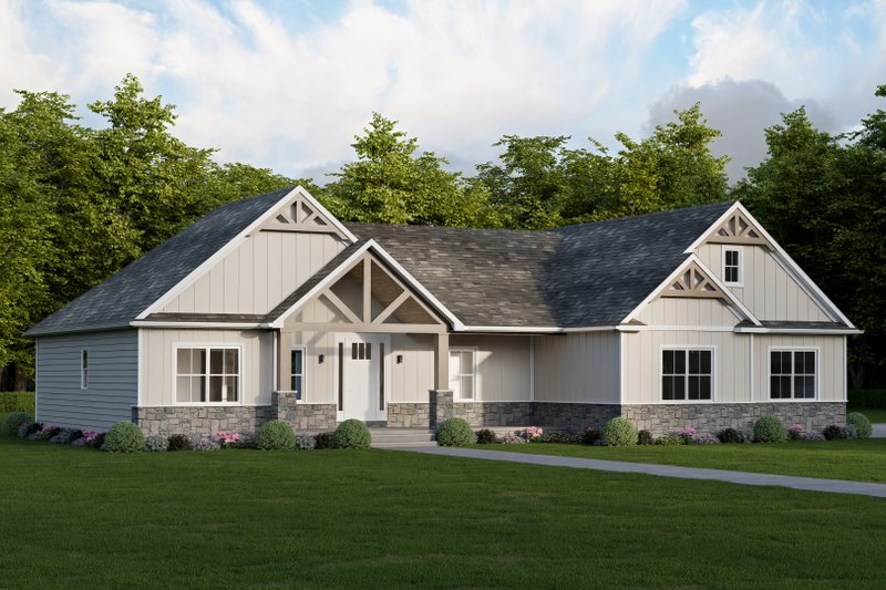 Dream House Plan - Exterior - Front Elevation 3 for Craftsman House Plan #1089-53 - 3 bed, 2 bath