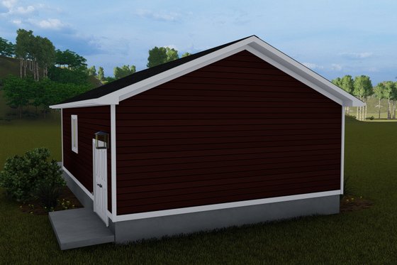 Exterior - Rear Elevation for Traditional House Plan #1060-92, 0 bath