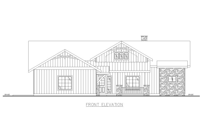 Home Plan - Exterior - Front Elevation 3 for Craftsman House Plan #117-937 - 2 bed, 2 bath