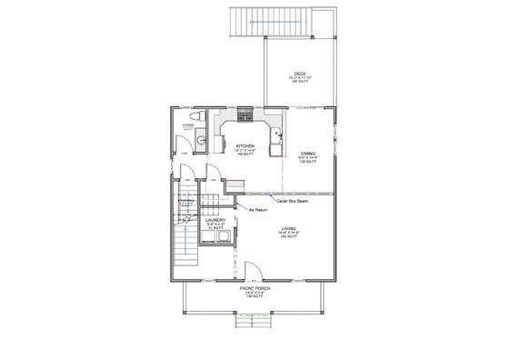Floor Plan - Main Floor for Craftsman House Plan #1116-37 - 3 bed, 2.5 bath